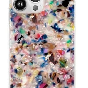 FLAUNT Square Rainbow Confetti Tortoise Shell iPhone 15 Pro Max Case NEW